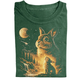 Vintage Moonlit Rabbit T-Shirt – Aesthetic Cottagecore Bunny Nature Tee