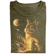 Vintage Moonlit Rabbit T-Shirt – Aesthetic Cottagecore Bunny Nature Tee