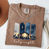 Holy Night Christmas Shirt – Christian Nativity Scene Vintage Faith T-Shirt