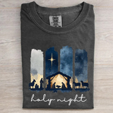 Holy Night Christmas Shirt – Christian Nativity Scene Vintage Faith T-Shirt